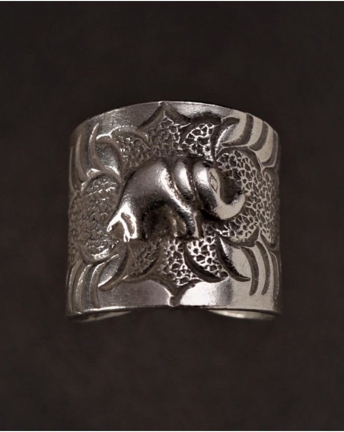 Bague D'orteil En Argent 925 Avec Trois éléphants - Design Réglable à Extrémité Ouverte - Style Ethnique, Fabrication Artisanale Thaïlandaise